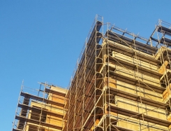 Scaffolding on a residential building
